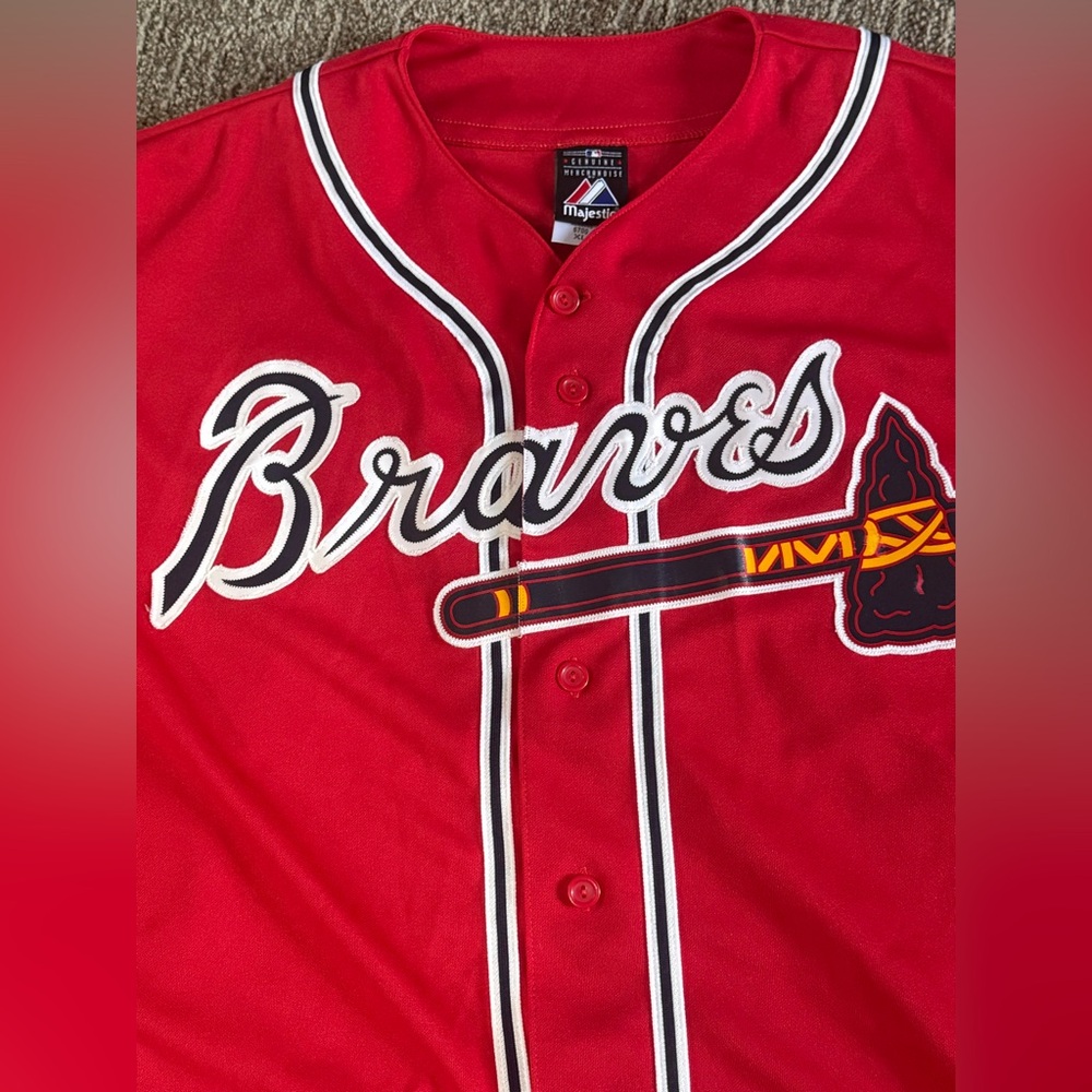 Majestic Red Atlanta Braves Jersey XL